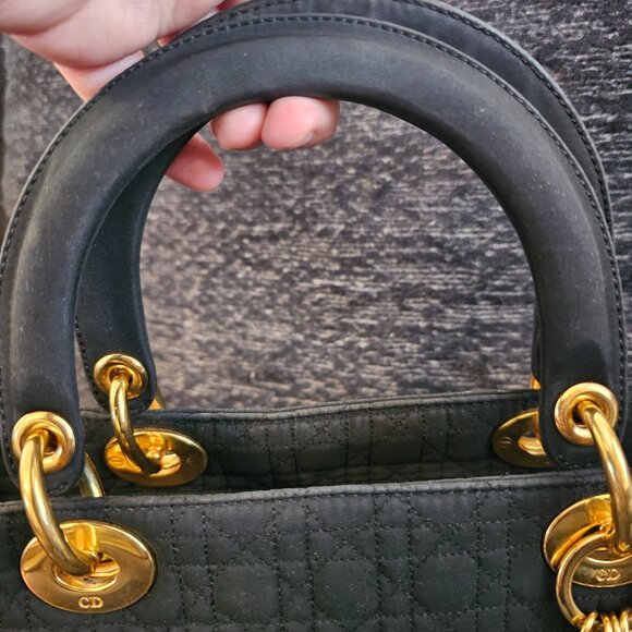 Lady dior medium nylon top handle bag - Picture 15 of 16